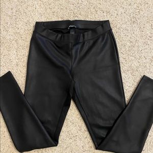 Express Black Pleather Leggings - Size Small